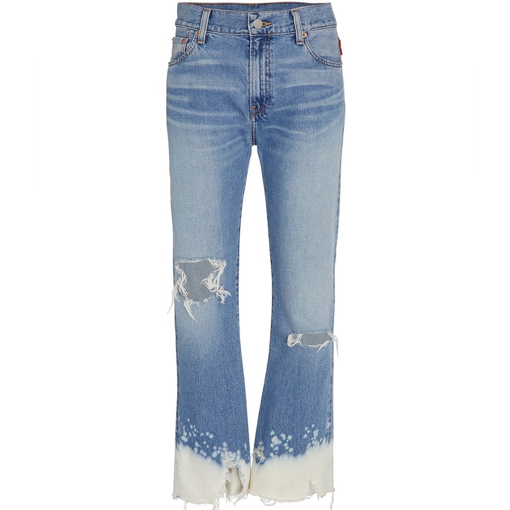 Denimist Joni Mid Rise Dip Dyed Distressed Jeans